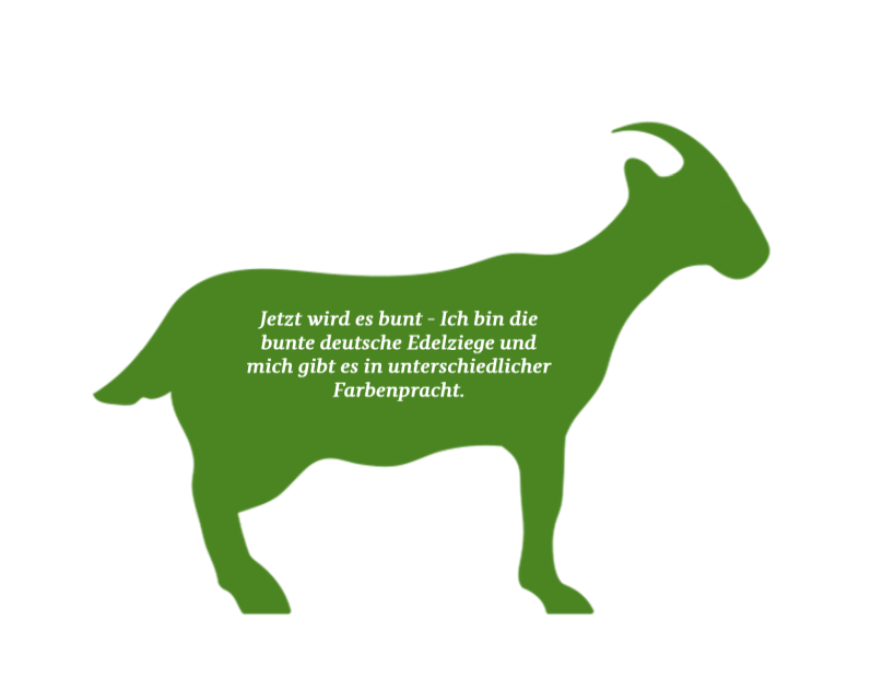 Sillhouette einer Ziege mit grüner Füllung