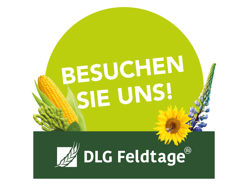 Logo der Feldtage mit der Aufschrift Besuchen Sie uns