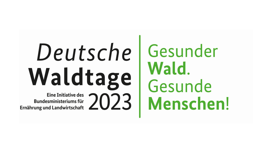 Logo der Deutschen Waldtage mit dem Schriftzug Gesunder Wald.Gesunde Menschen!