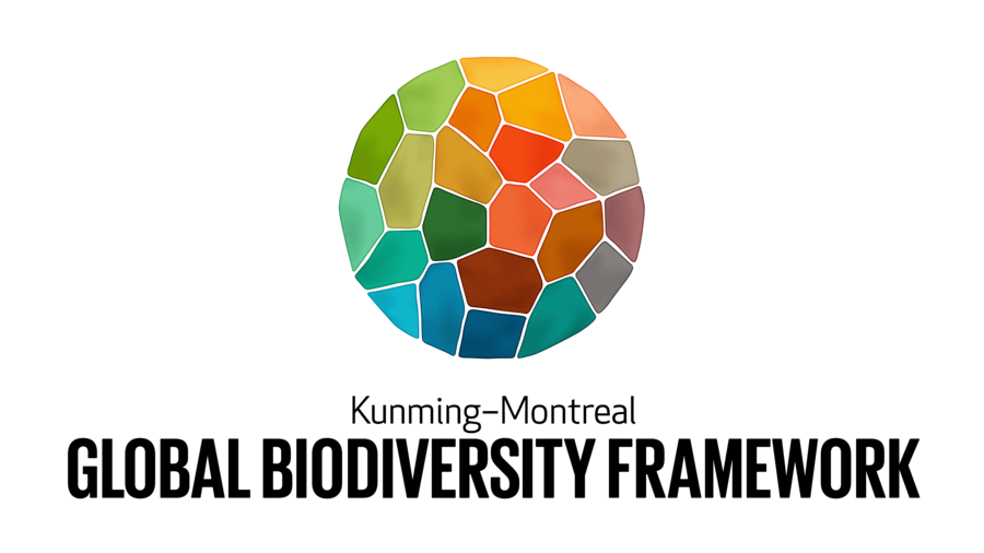 Logo des GBF der CBD, dass wie ein Ball aussieht, der aus vielen bunten Puzzlestücken zusammengesetzt ist.