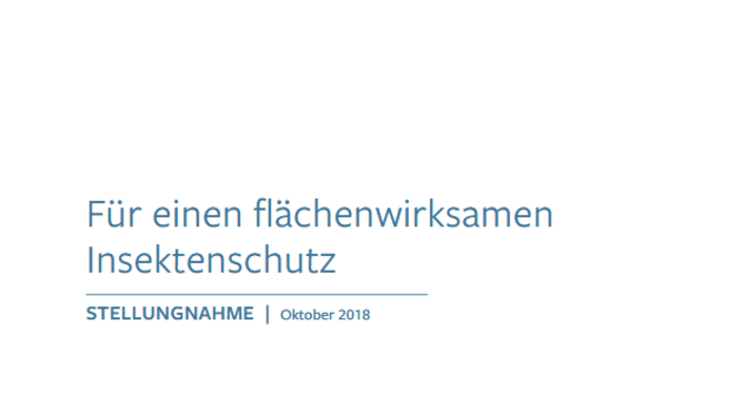 Titelseite Stellungnahme Für einen flächenwirksamen Insektenschutz