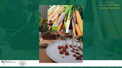 Das Bild zeigt eine Verkostung von Wurst vom Harzer Roten Höhenvieh und Schwäbisch Hällischen Schwein.